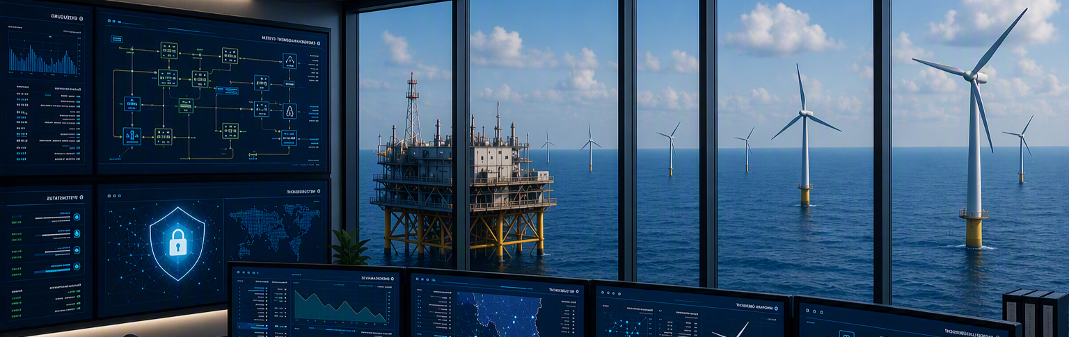An Operation and Control Center for an offshore wind farm with the OT/ IT from Omexom